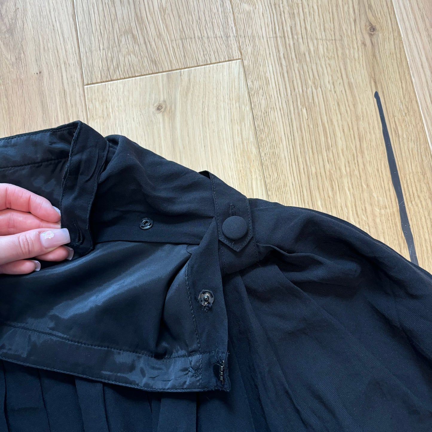 Silk pleated skirt (S)