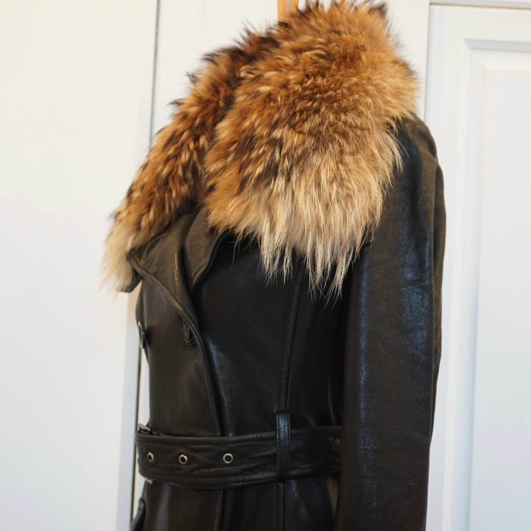 Fur Leather Trench (M)