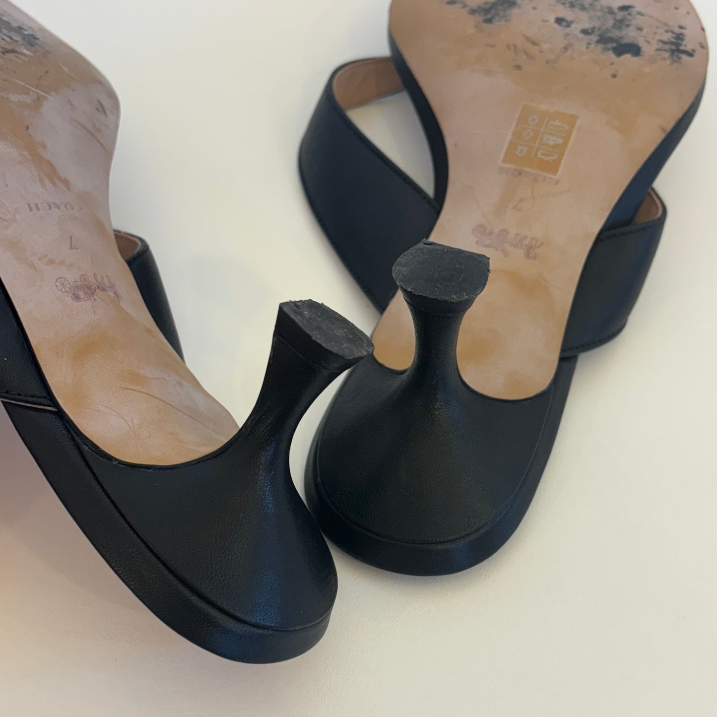 Coach Leather Mules (37.5)