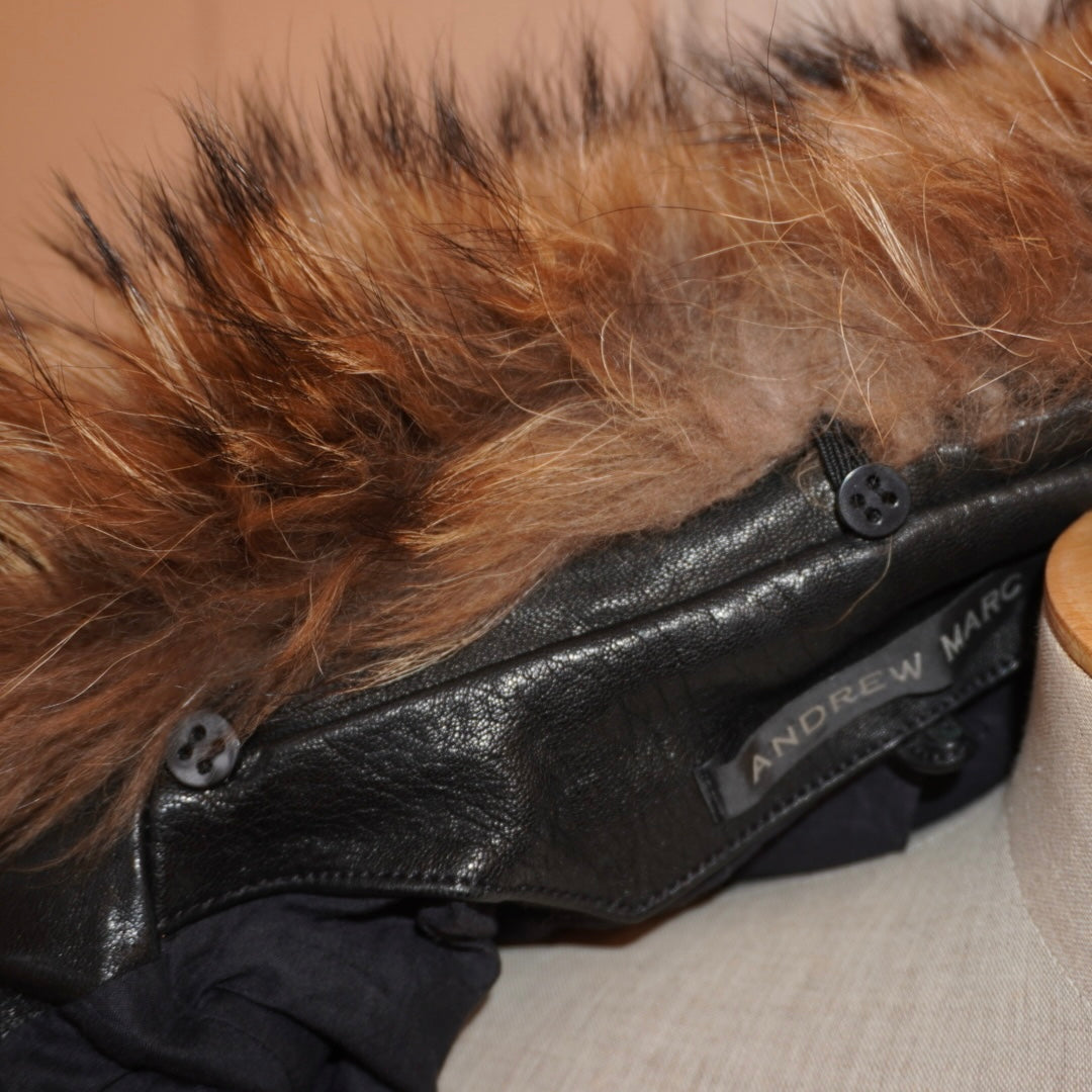 Fur Leather Trench (M)