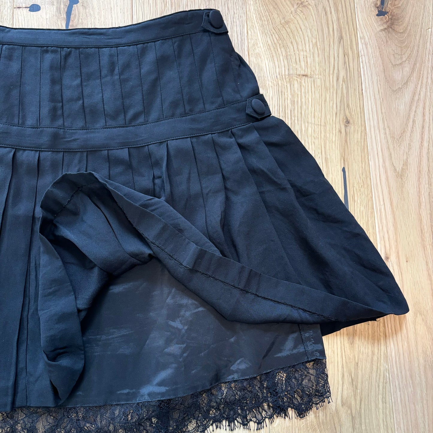 Silk pleated skirt (S)
