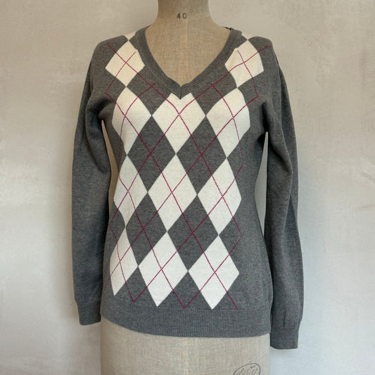 Arygle knit sweater (M)