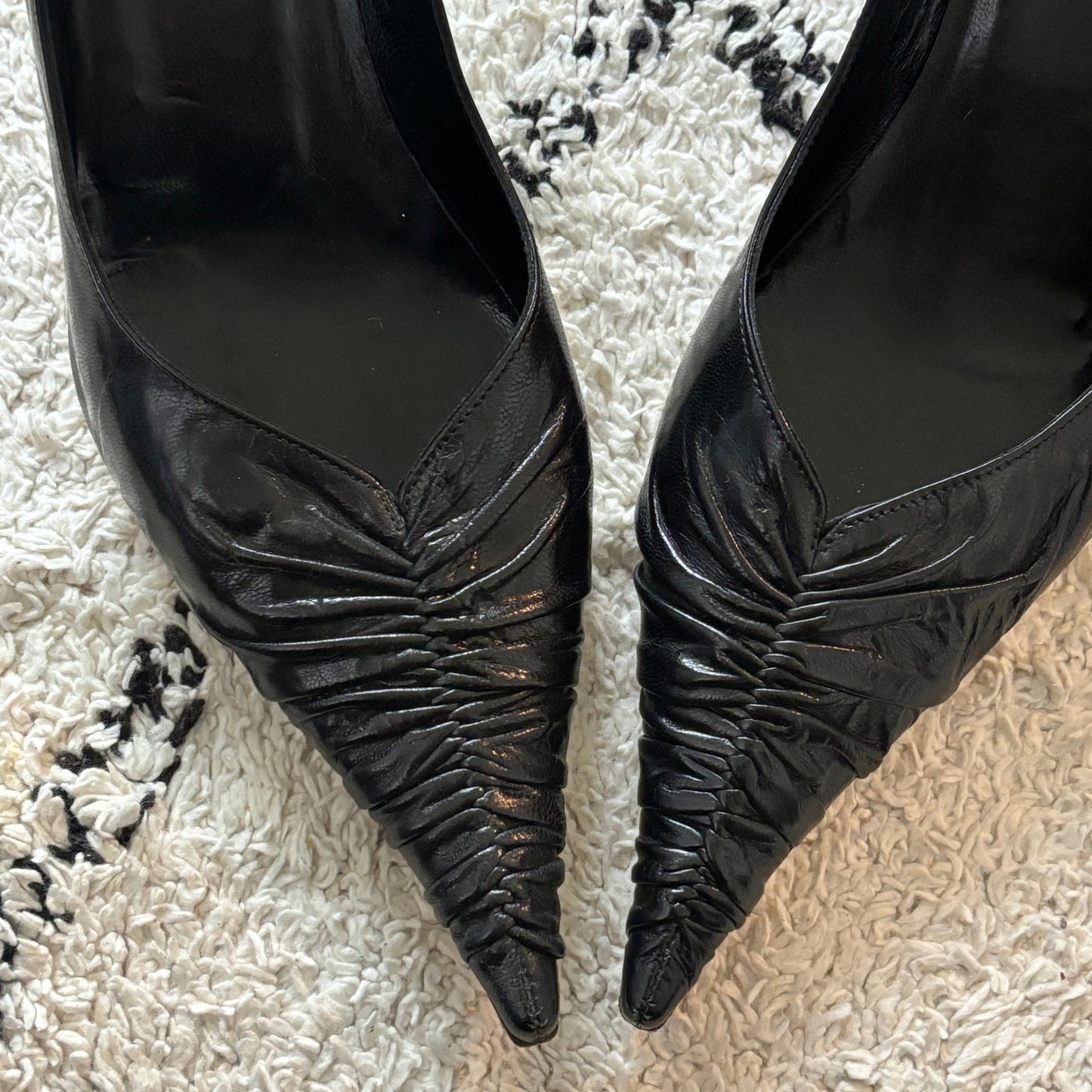 Black Leather Heels (36.5)
