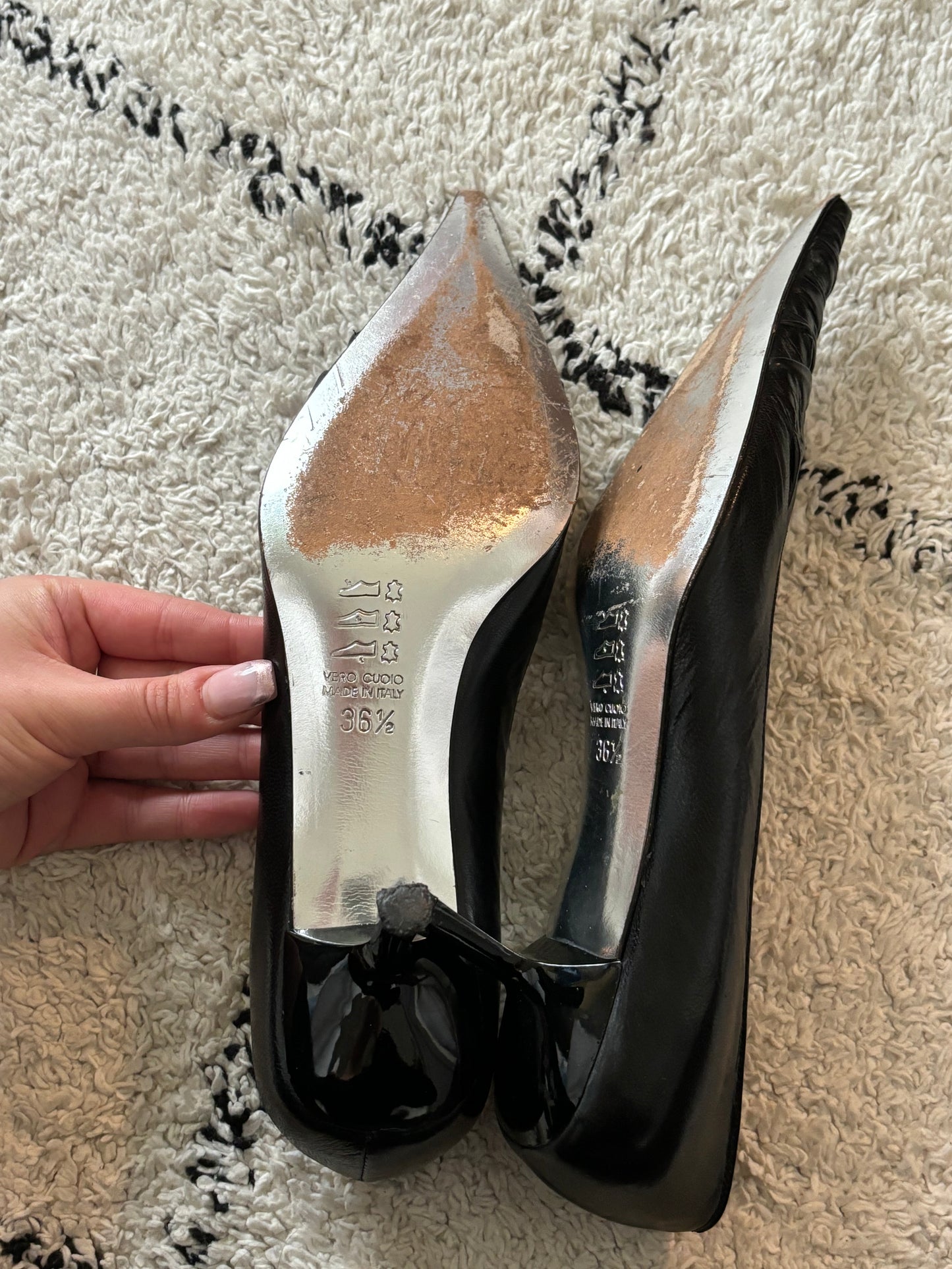 Black Leather Heels (36.5)