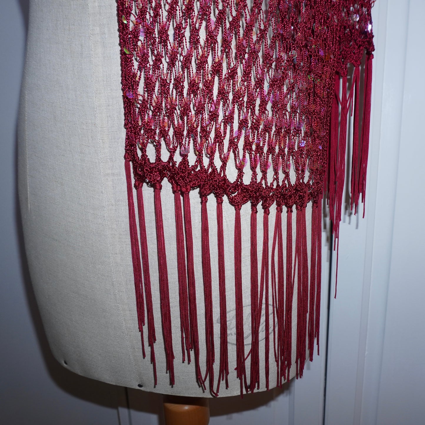 Écharpe à paillettes au crochet