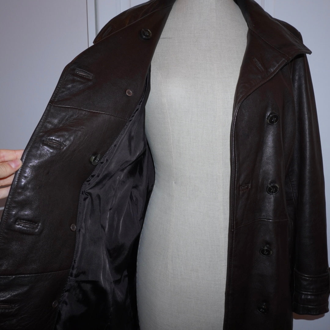 Leather Trench Coat (M)