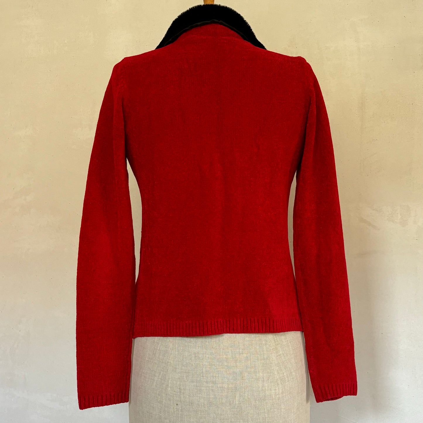 Faux Fur Knit Cardigan (M)