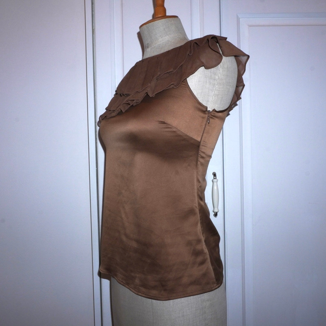 Ruffle Satin Top (S)