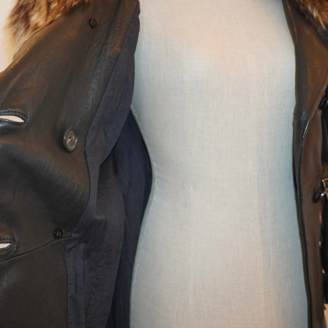 Fur Leather Trench (M)