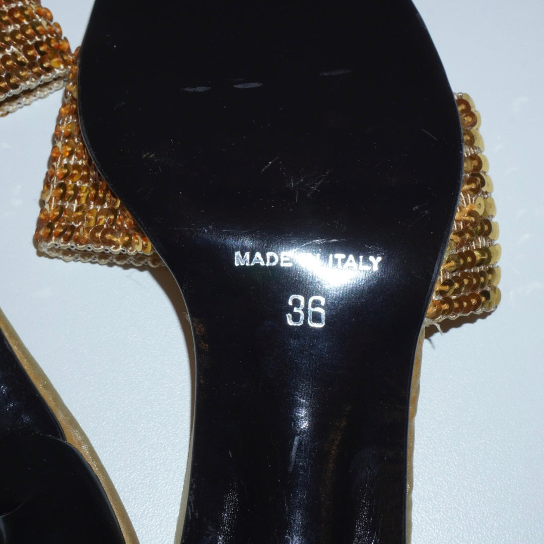 Gold Sequin Mules (36)
