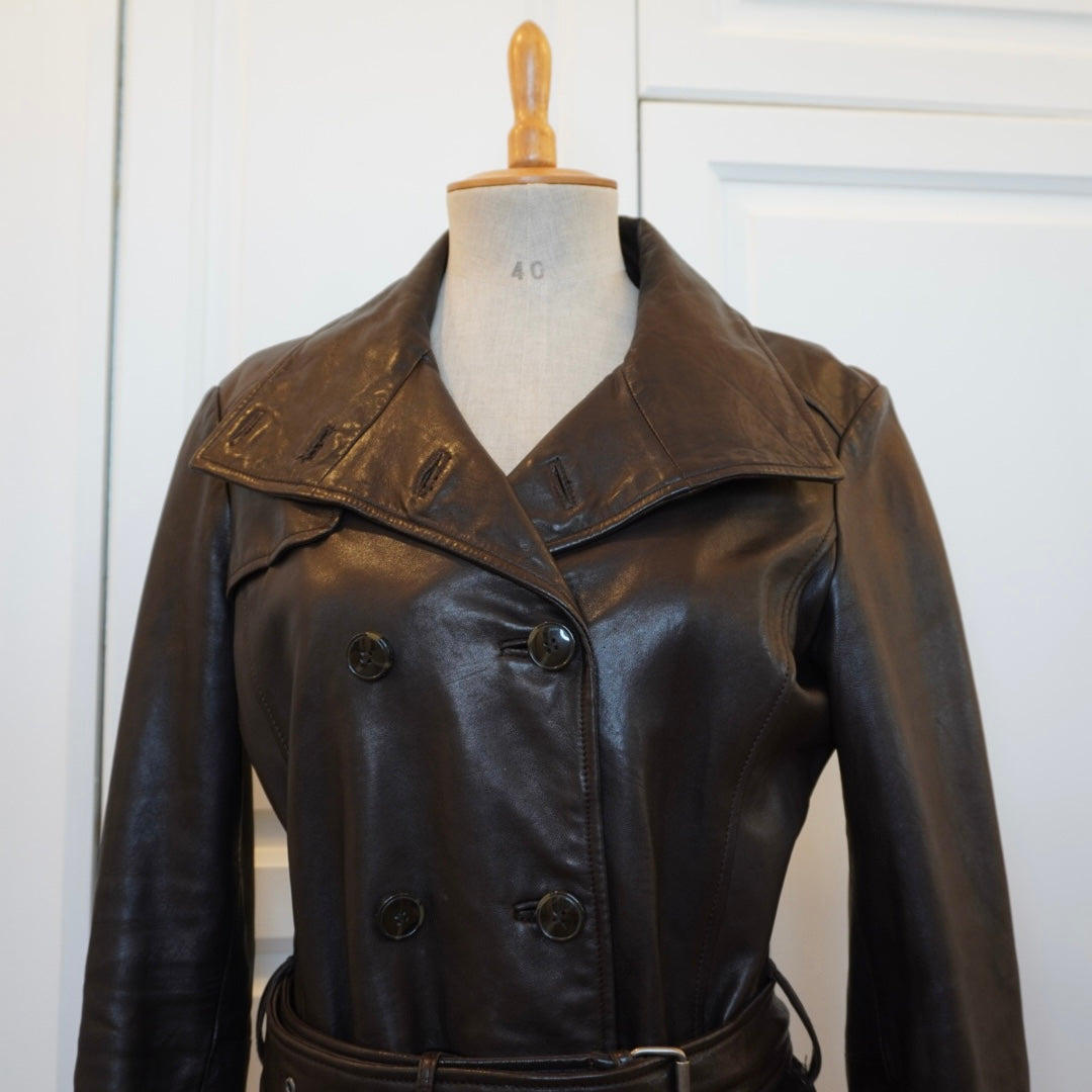 Leather Trench Coat (M)