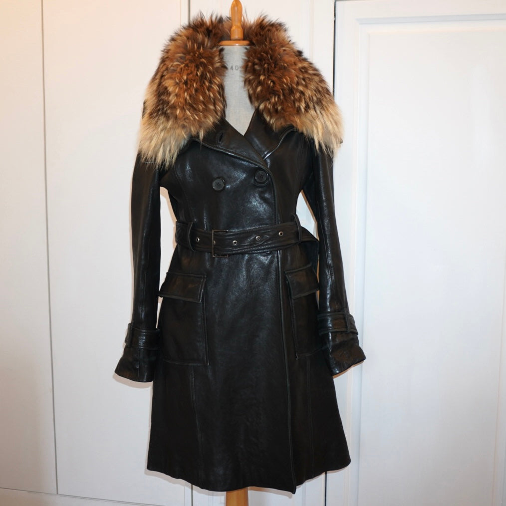 Fur Leather Trench (M)