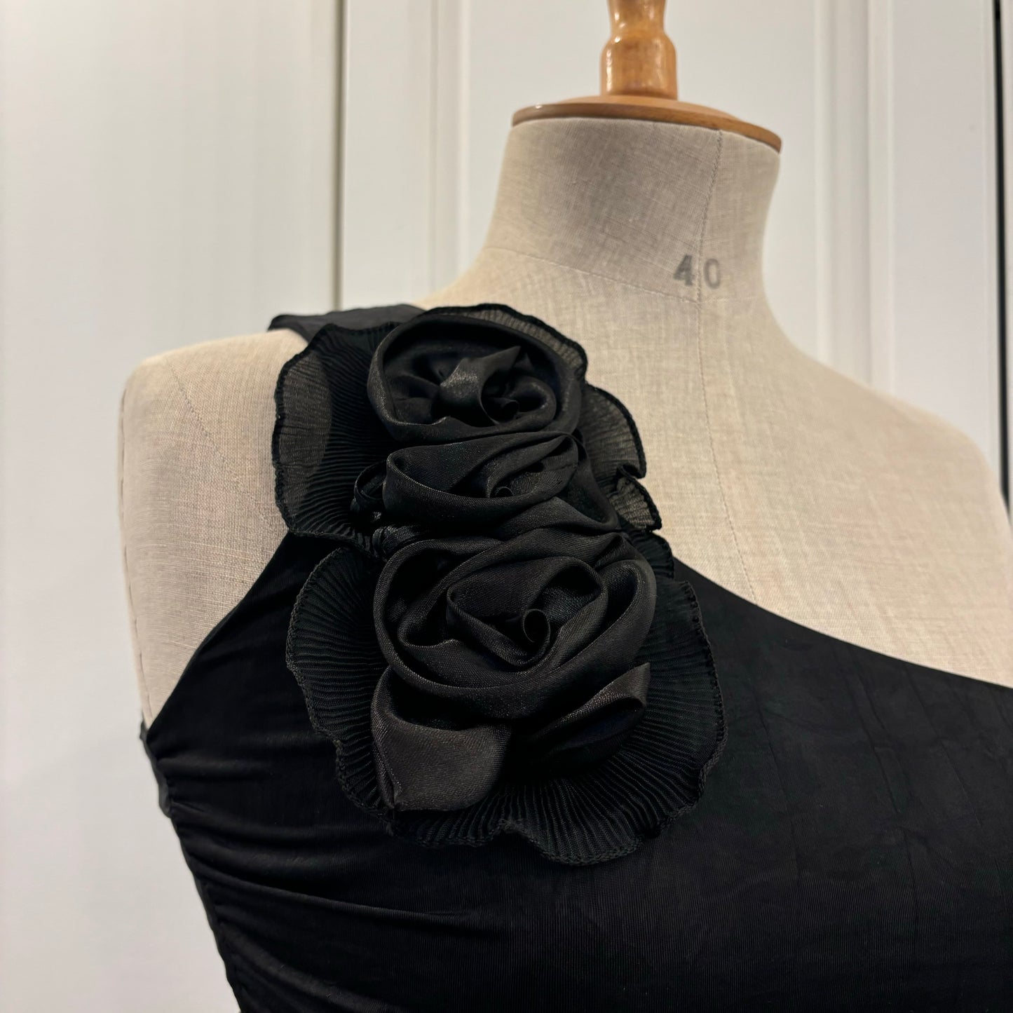 Floral Black Dress (XS/S)