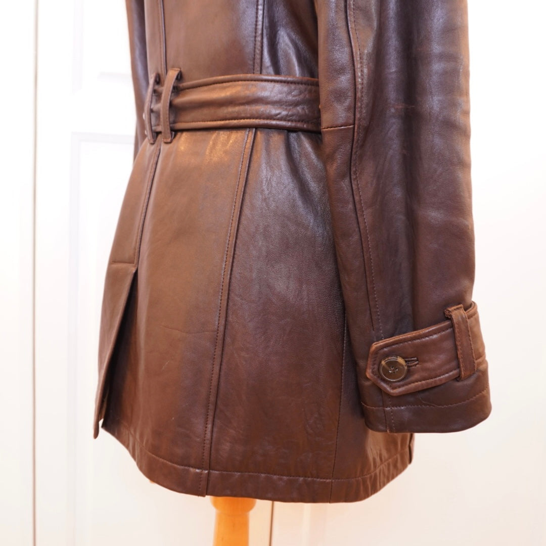 Leather Trench Coat (M)