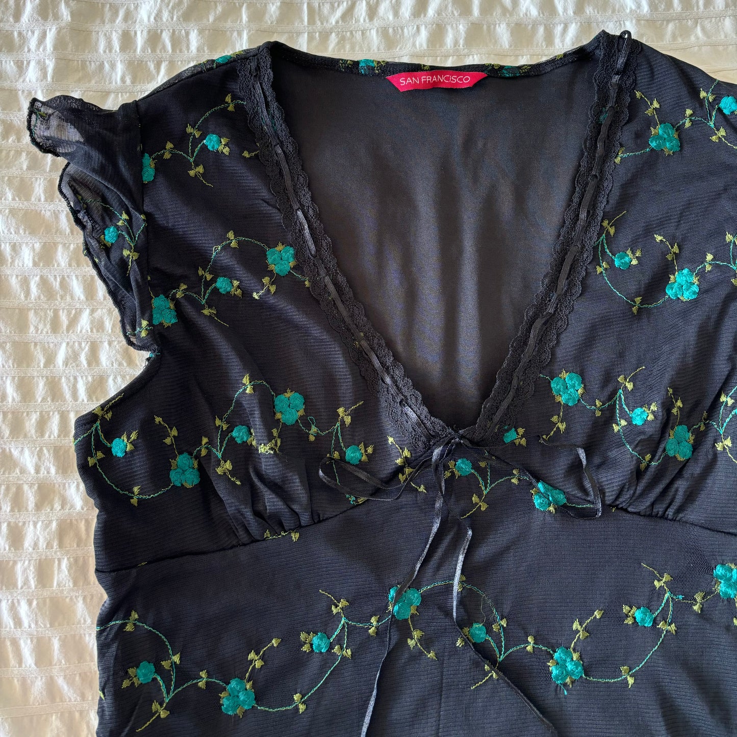 Black Floral Top (L)