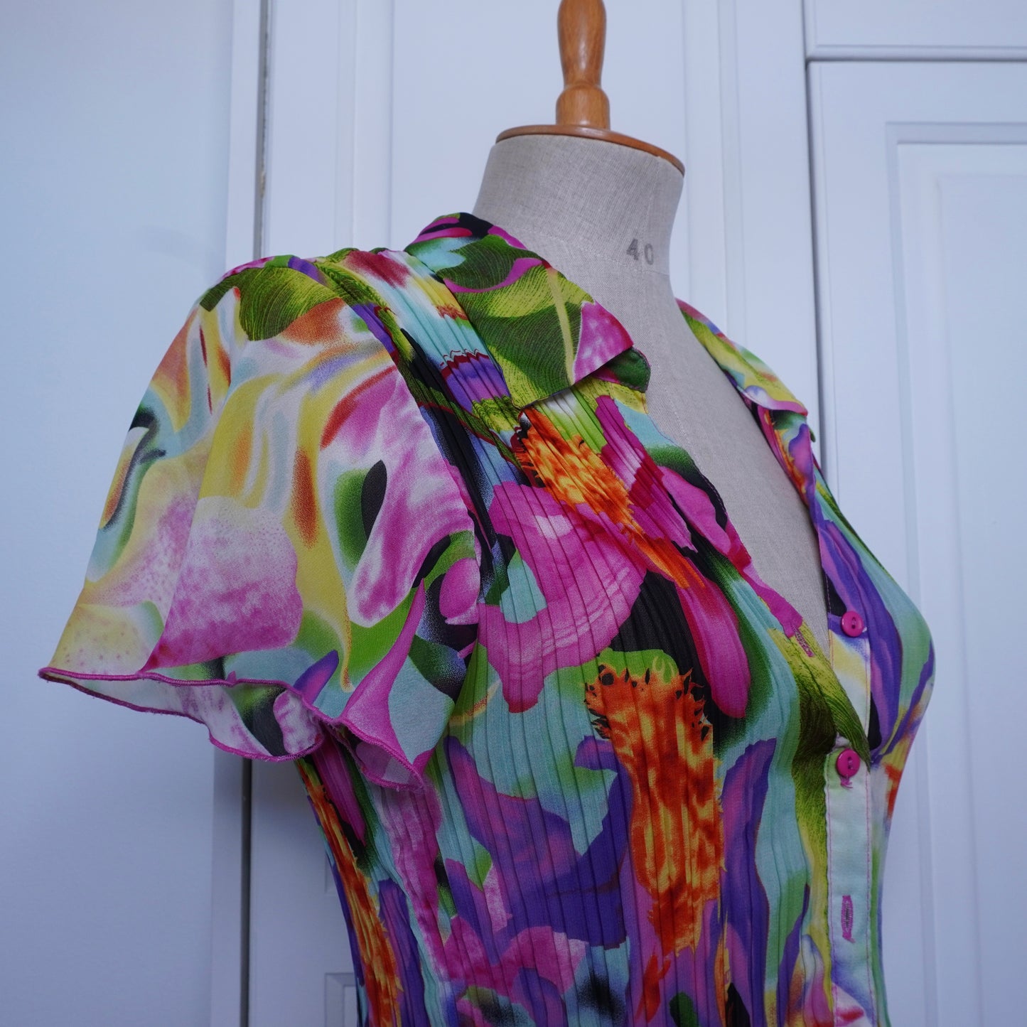 Floral Pleated Blouse (M)
