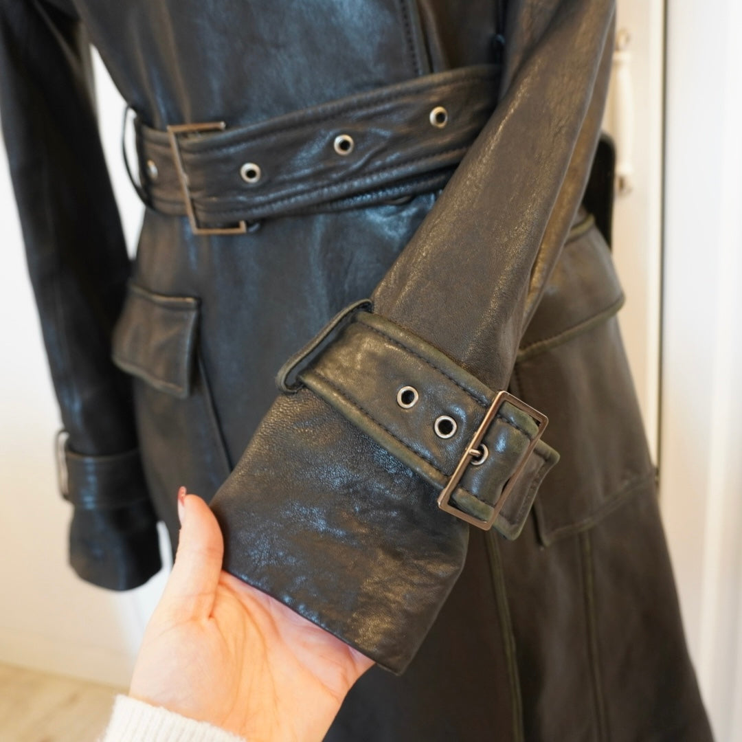 Fur Leather Trench (M)