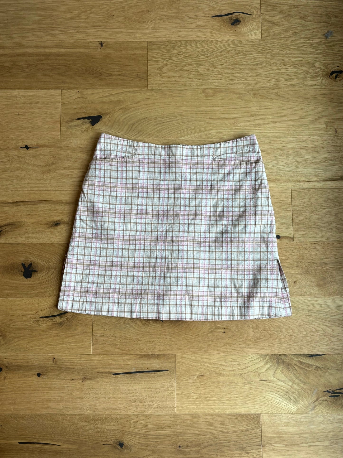 Pink/ brown Plaid Skirt (S)