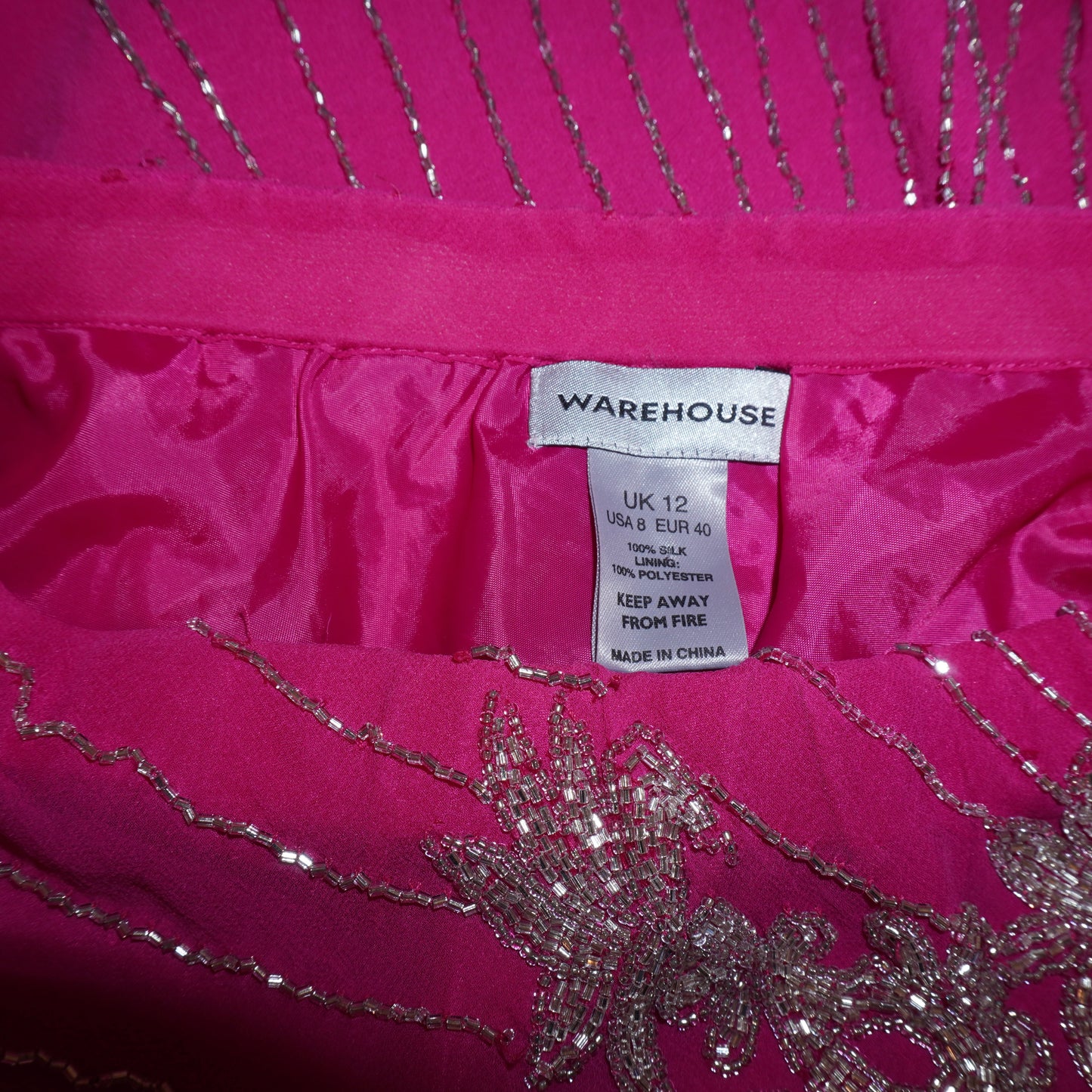 Silk Beaded Skirt (M)