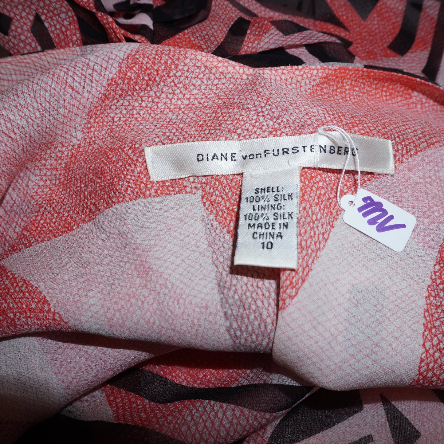 Silk Abstract Dress (S)