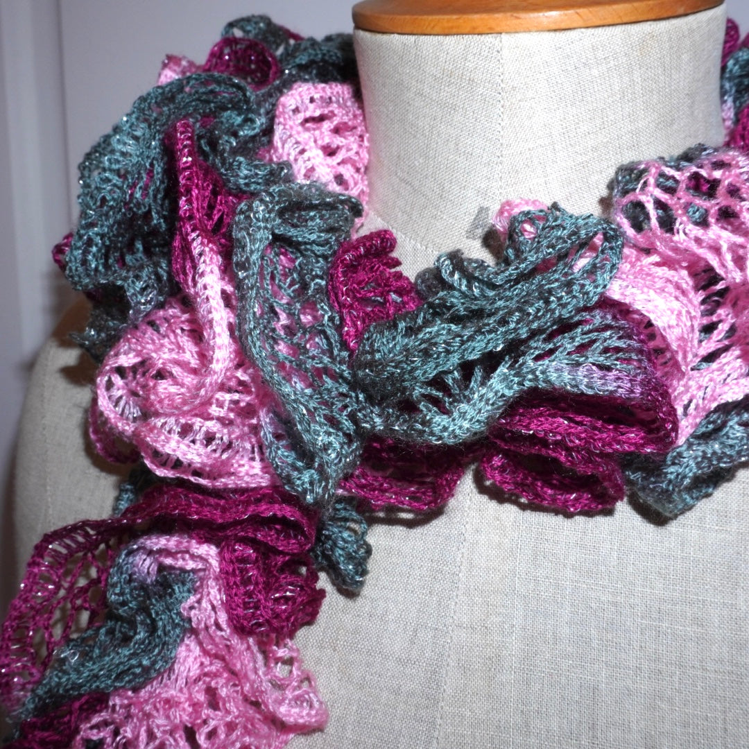 Fuchsia Ruffle Scarf