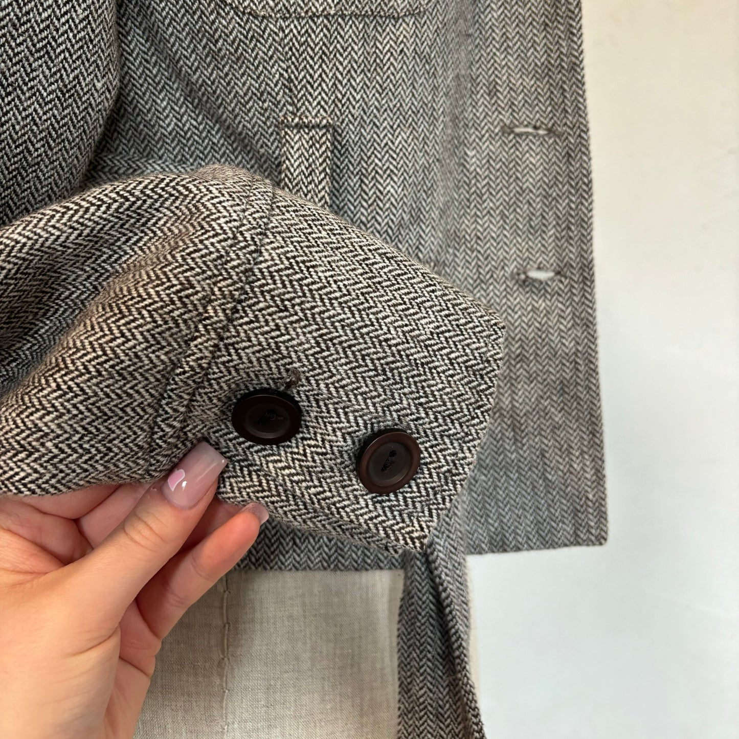 Herringbone belted blazer (XS)