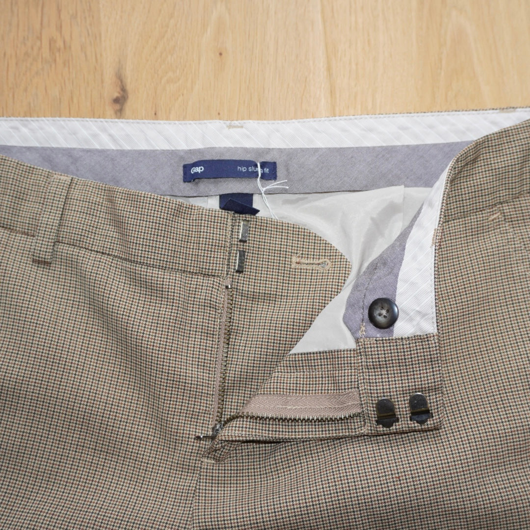 Plaid Bootcut Trousers (S)