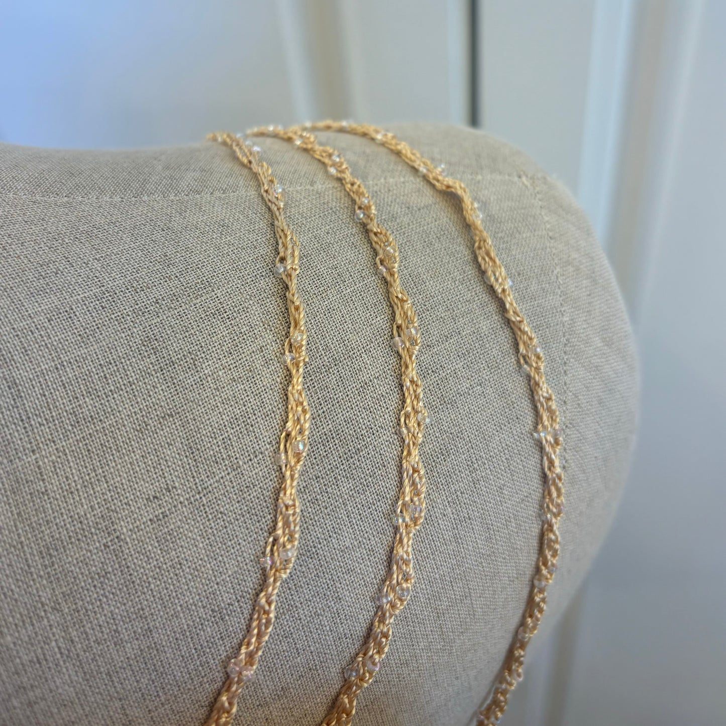 Gold Sequin Crochet Top (S/M)