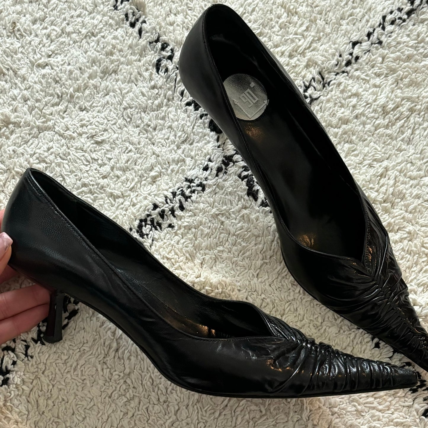 Black Leather Heels (36.5)