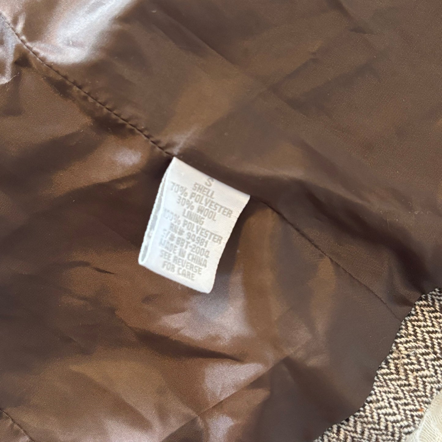 Herringbone belted blazer (XS)