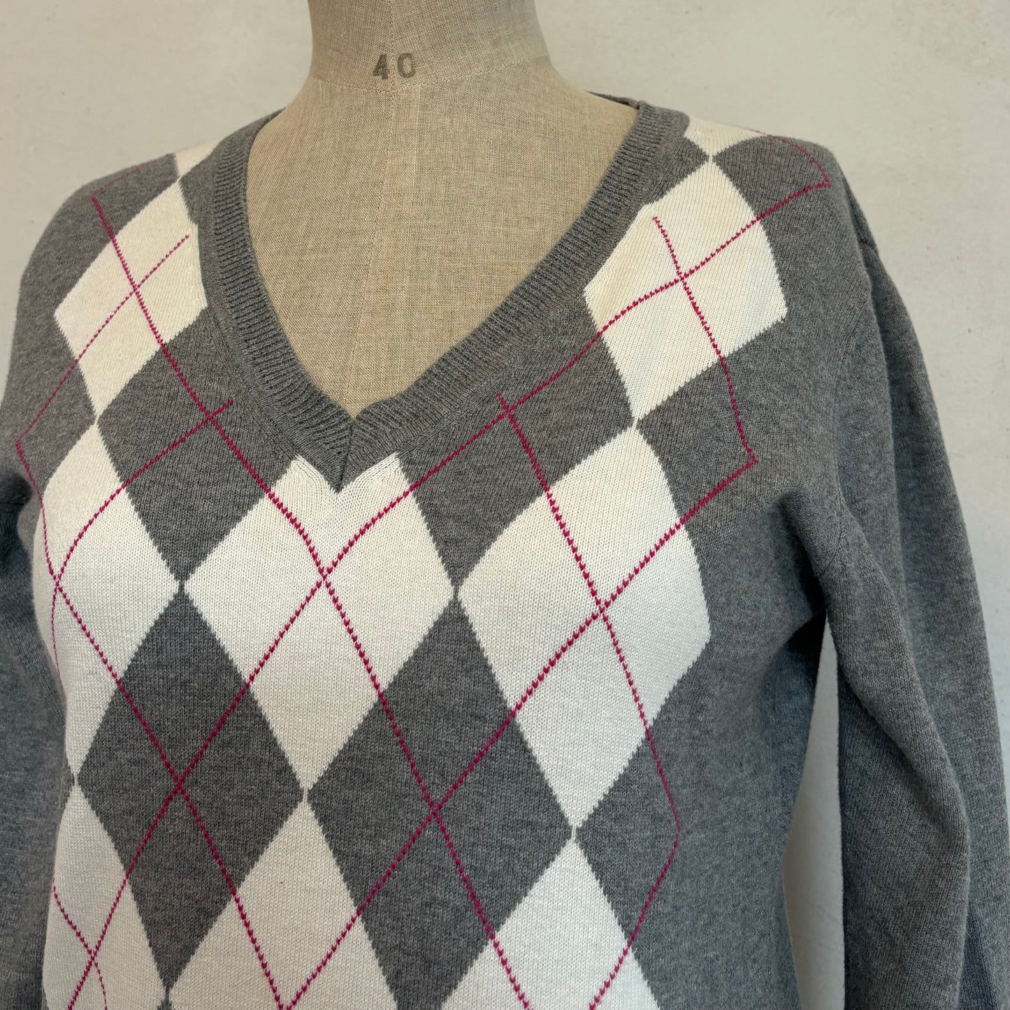Arygle knit sweater (M)