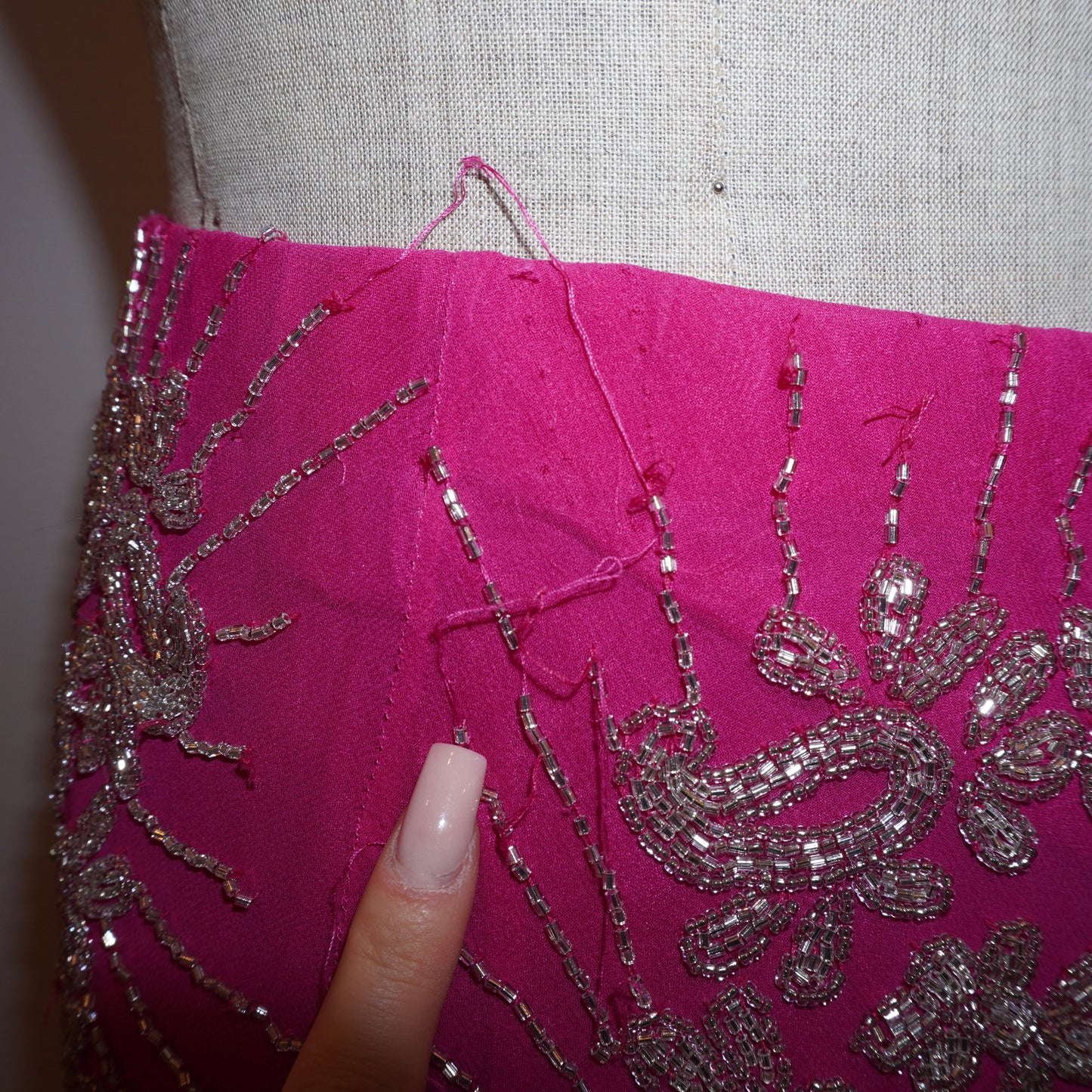 Silk Beaded Skirt (M)