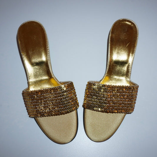 Gold Sequin Mules (36)