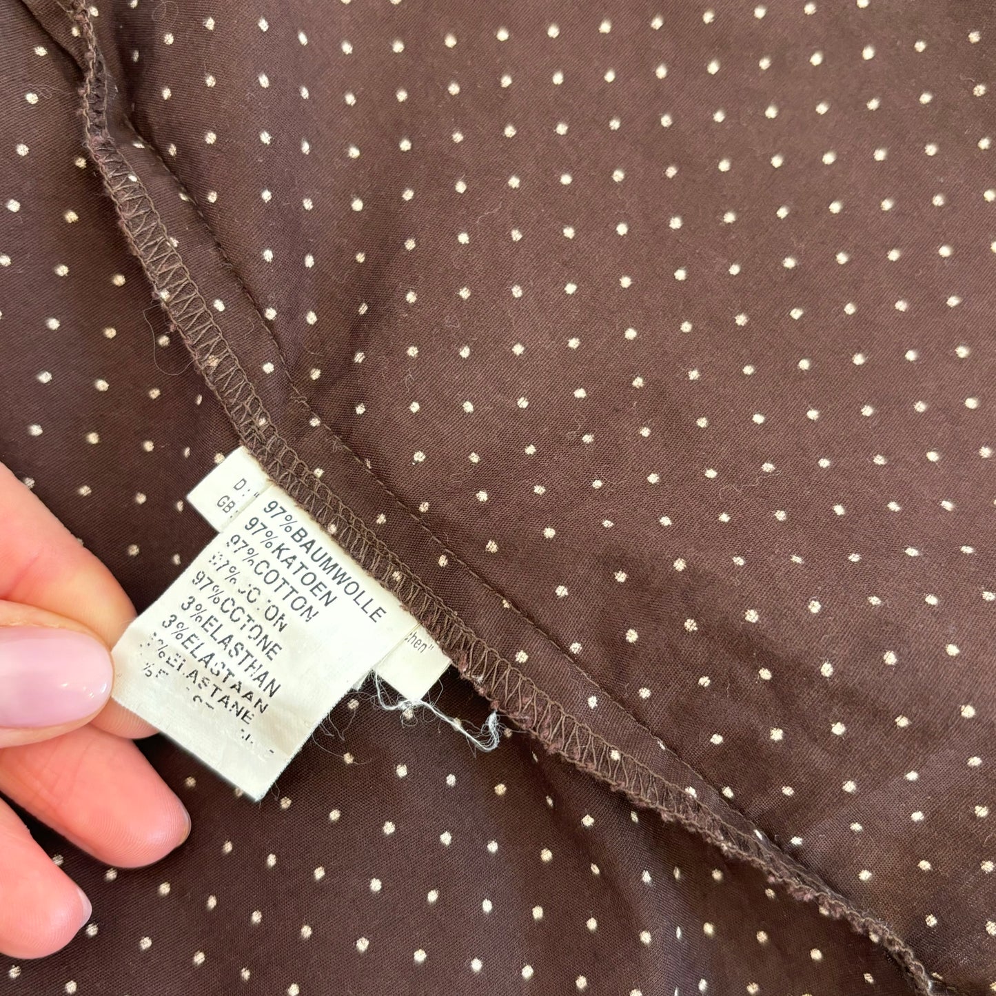 Polkadot Brown Blouse (M)