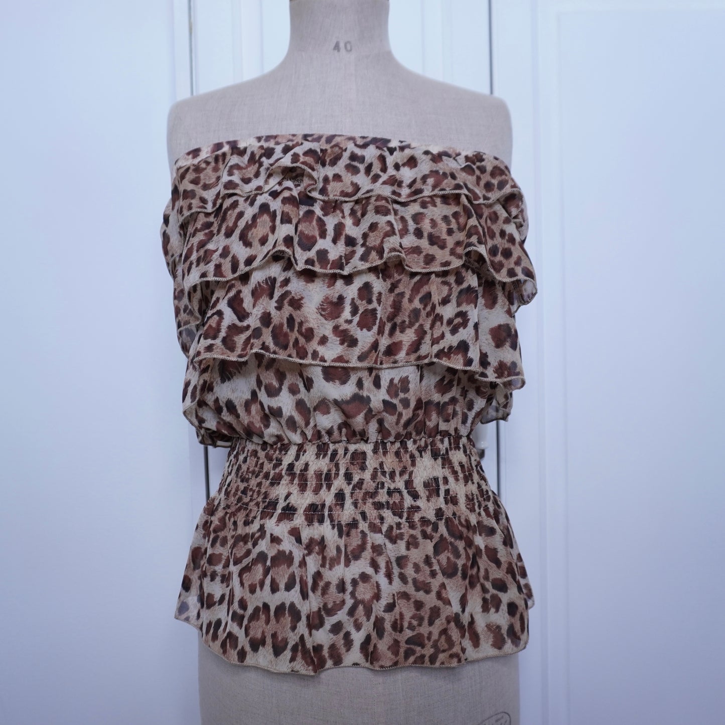 Leopard Ruffle Top (XS/ S)