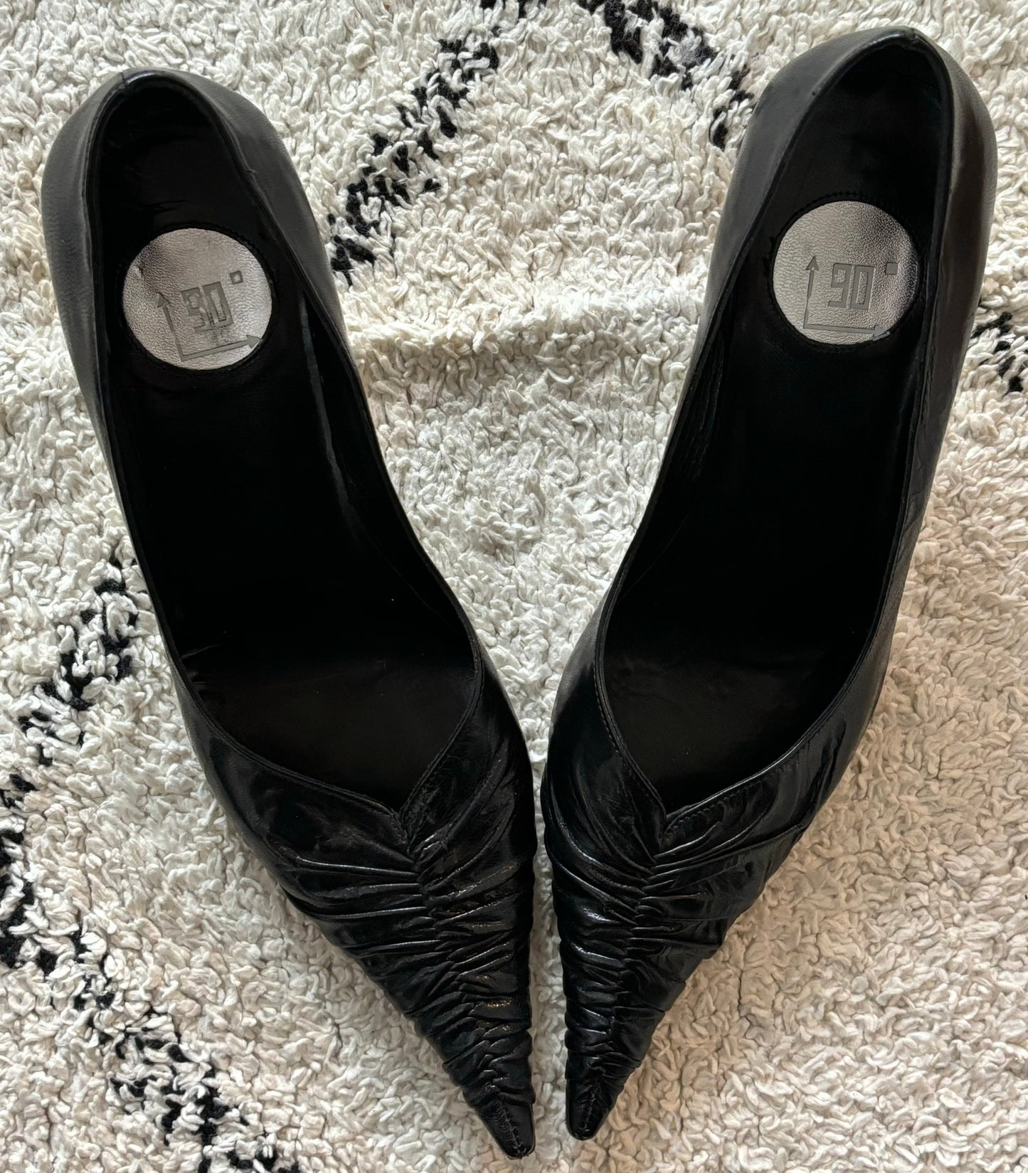 Black Leather Heels (36.5)