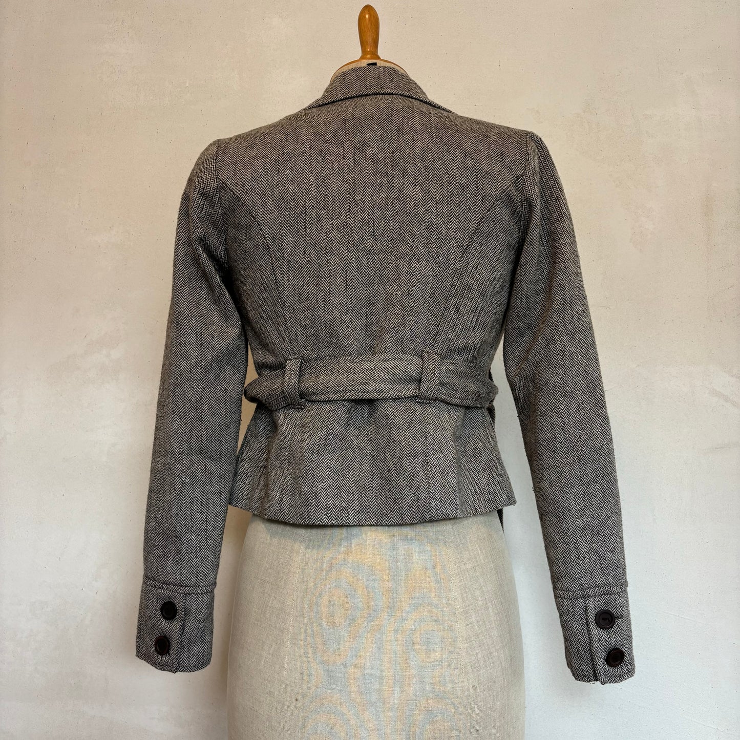 Herringbone belted blazer (XS)