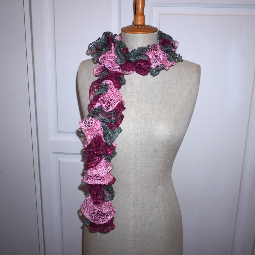 Fuchsia Ruffle Scarf