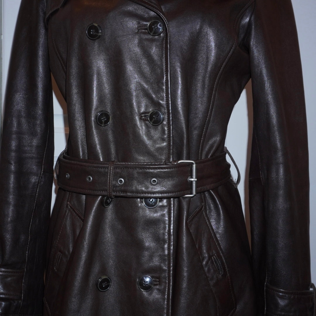Leather Trench Coat (M)