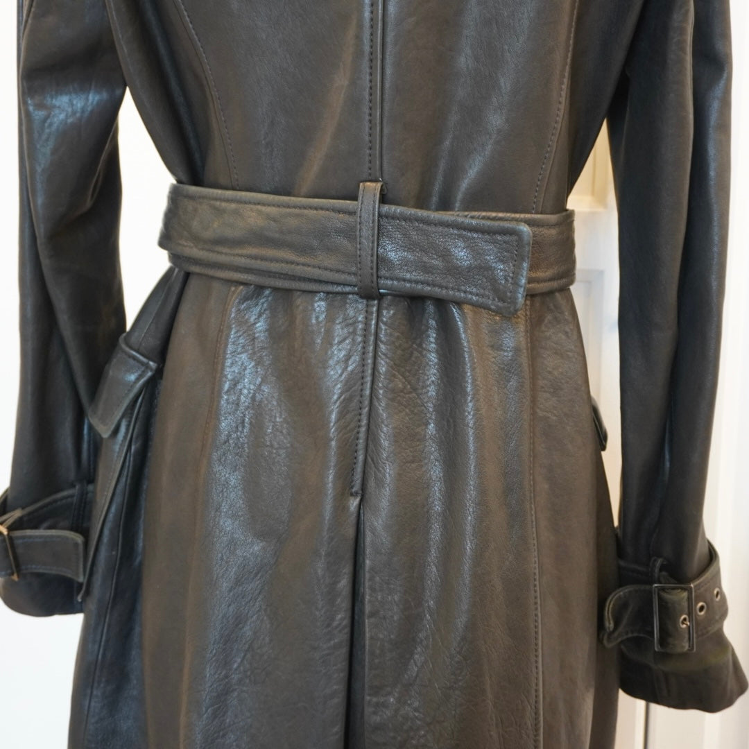 Fur Leather Trench (M)