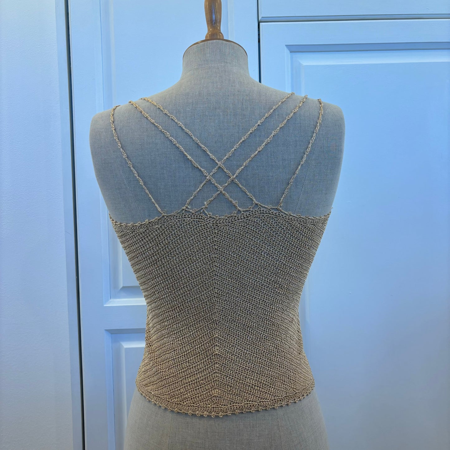 Gold Sequin Crochet Top (S/M)
