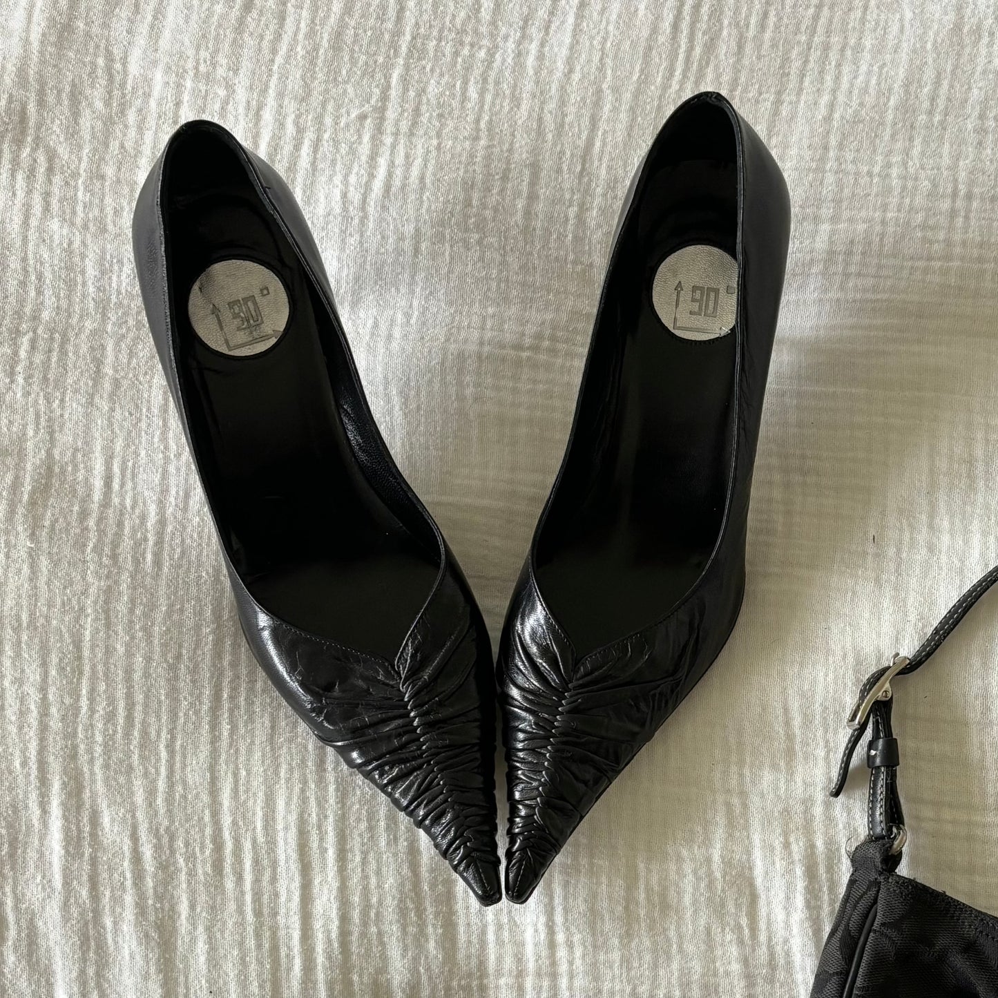 Black Leather Heels (36.5)
