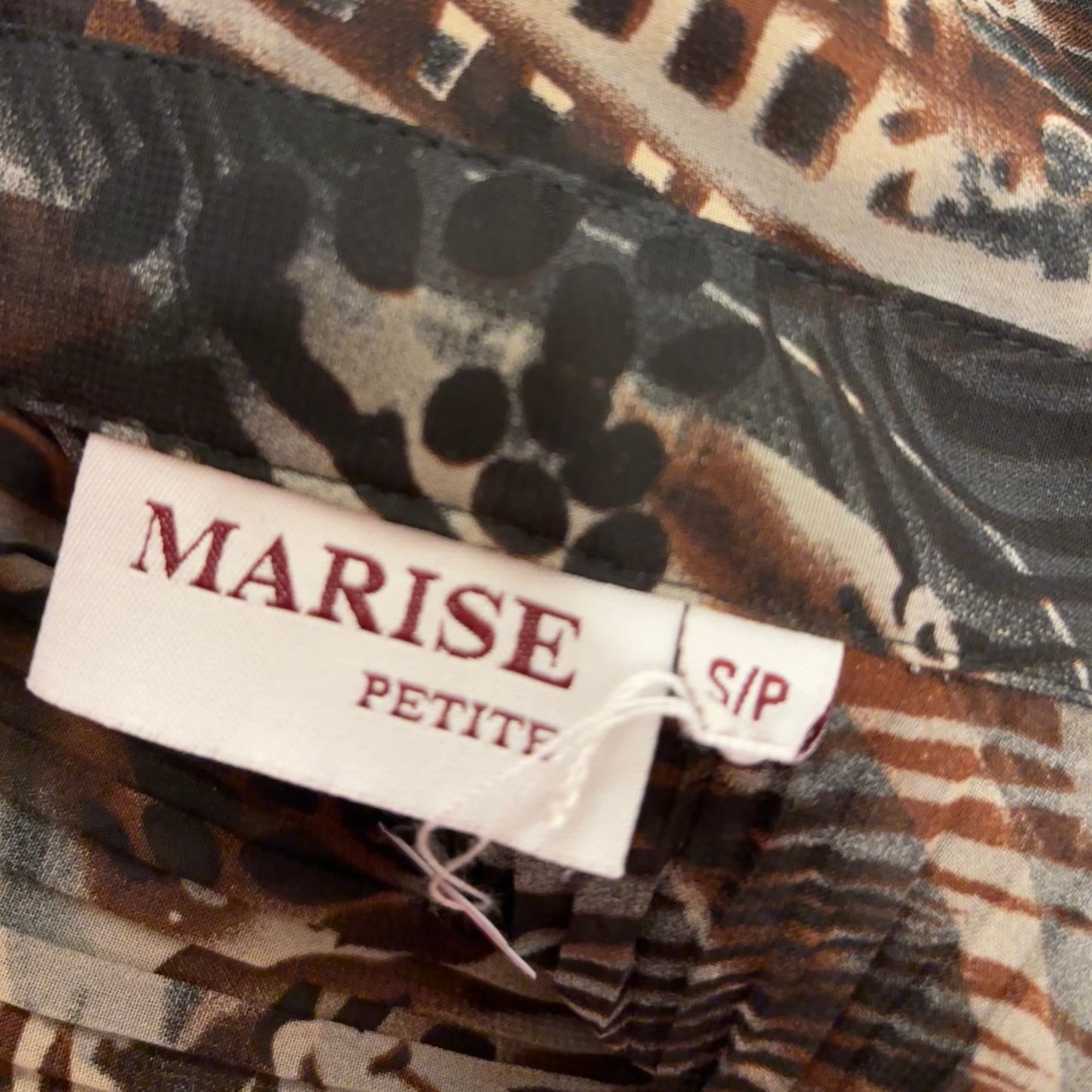 Pleated Animal Print Blouse (S/M)