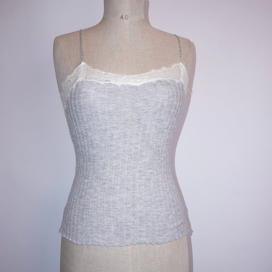 Ribbed Lace Cami Top (XS)
