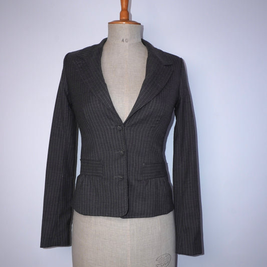 Pinstripe Wool Blazer (XS)