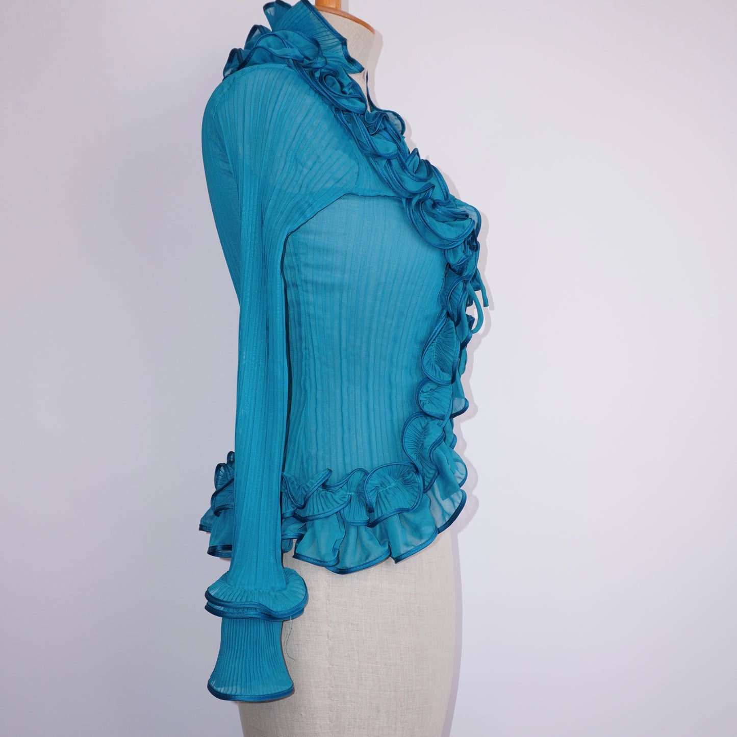 Pleated Ruffle Blouse (S)