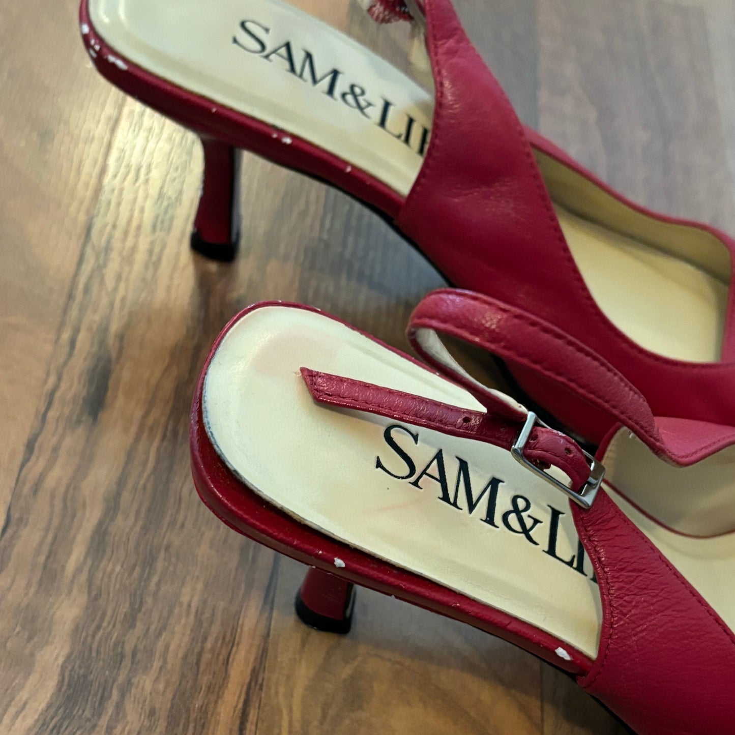 Red Leather Slingbacks (37.5)