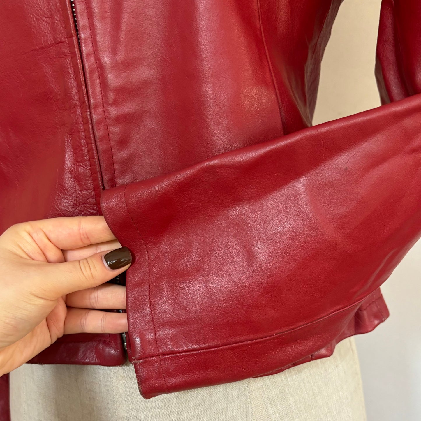 Red Leather Jacket (XS)