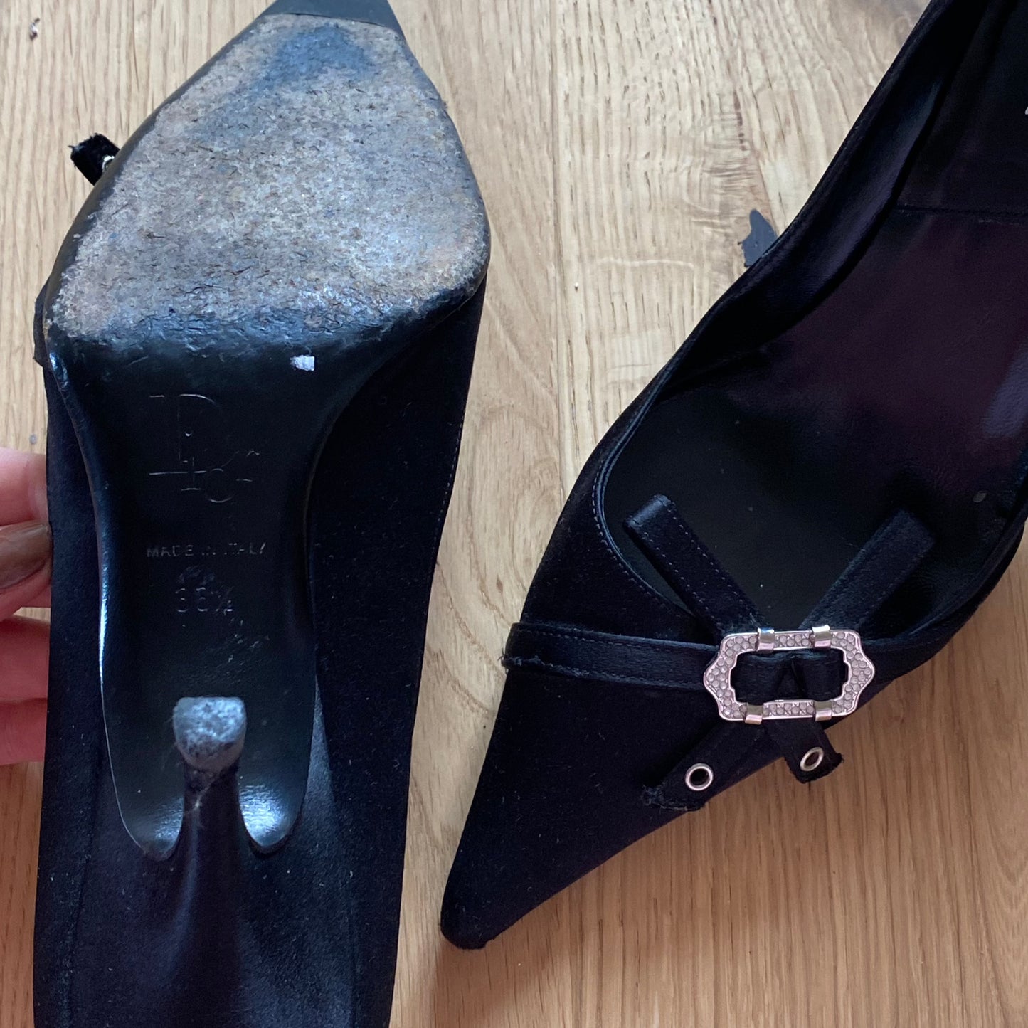 Dior Black Satin Heels (38.5)