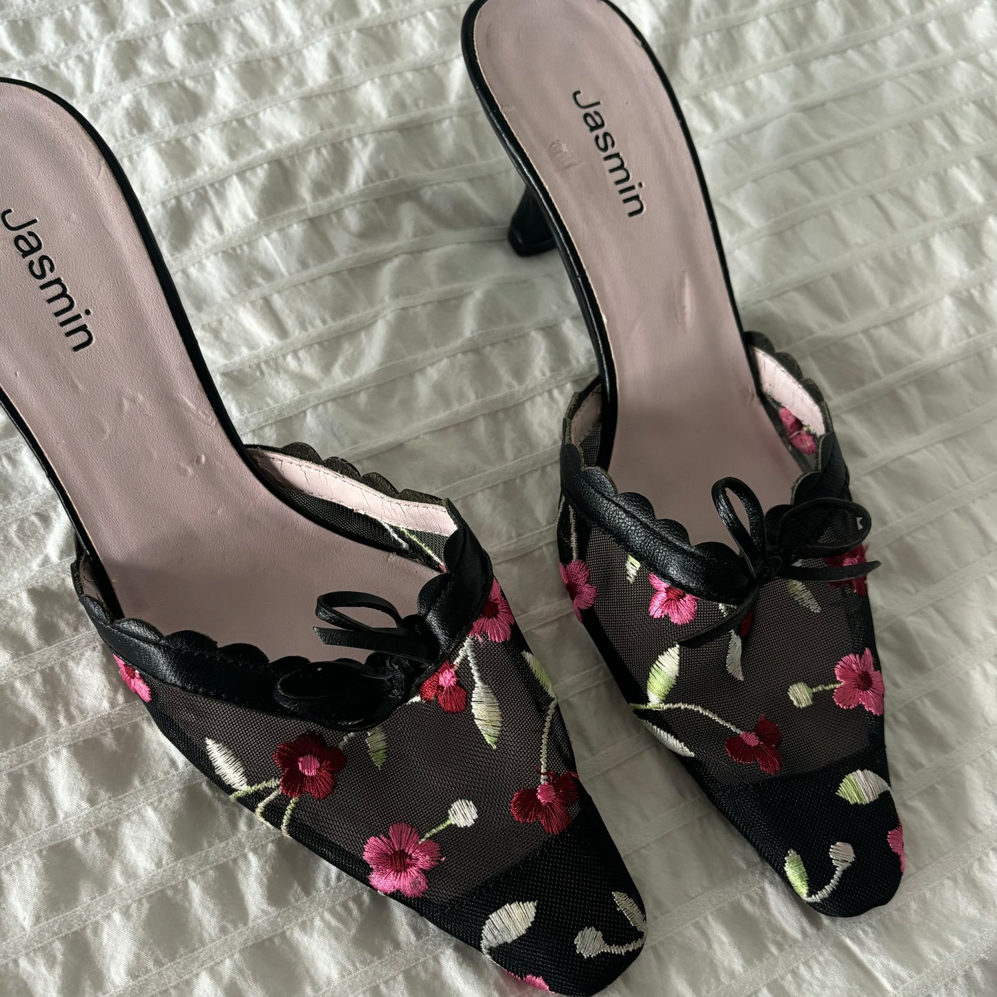 Mesh Floral Kitten Heels (37.5)